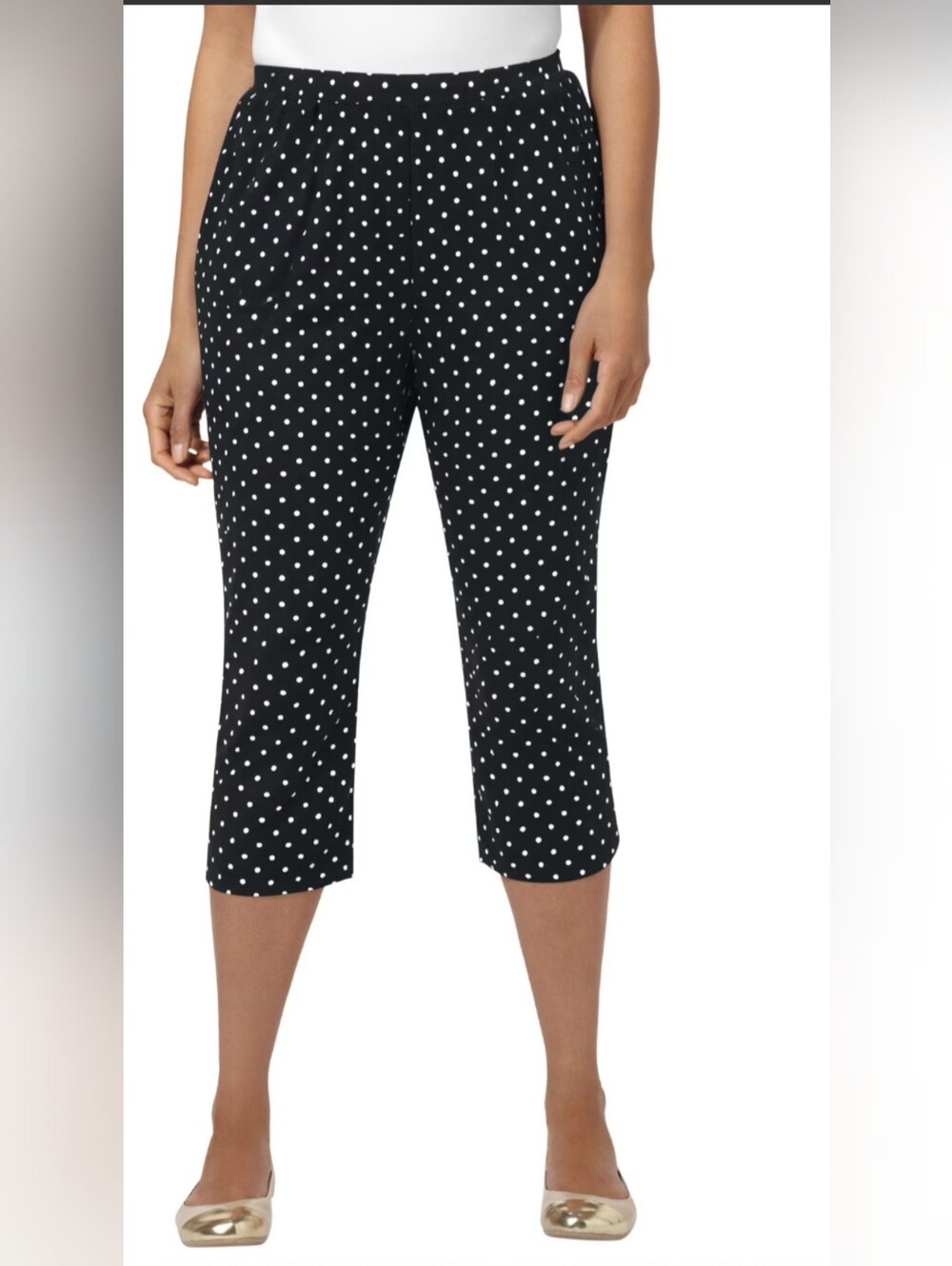 Philosophy Black and White Polka Dot Crop Capris